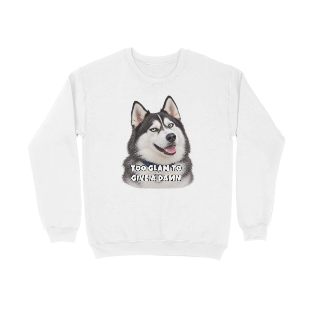 Sheldon Sweatshirt - Too Glam to Give a Damn - White