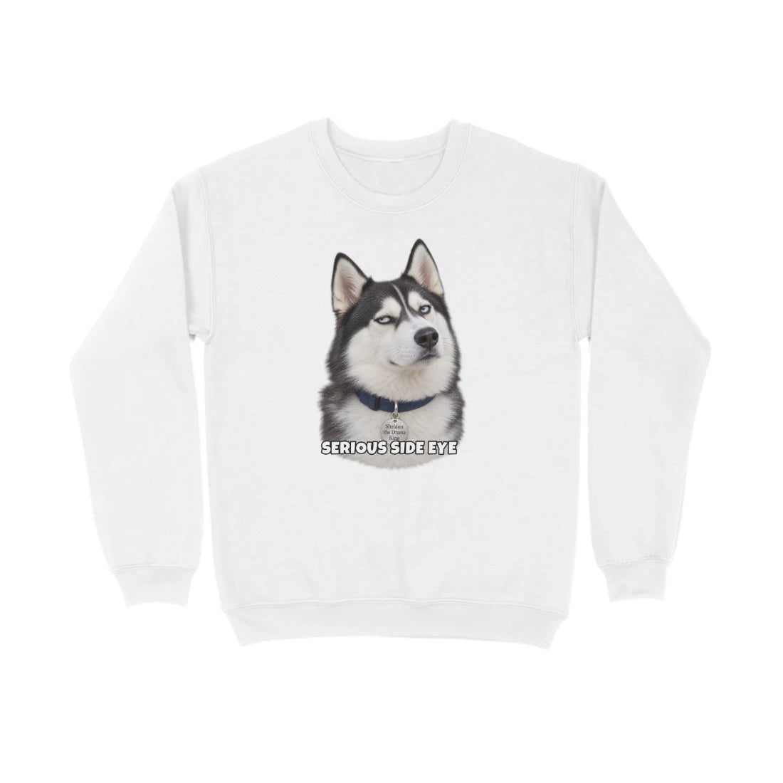 Sheldon Sweatshirt - Serious Side Eye - White