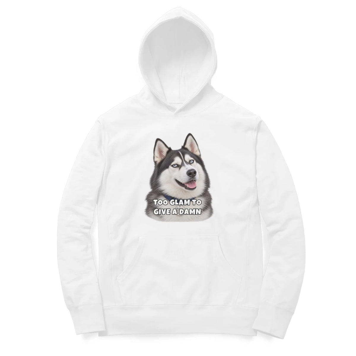 Sheldon Hoodie - Too Glam to Give a Damn - White