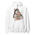 Sheldon & Leonard Best Buds Hoodie — white Gildan 18500 hoodie with Sheldon and baby Leonard, large centered chest print