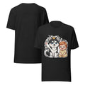 Sheldon and Leonard Best Buds tee — black Bella + Canvas t-shirt with Sheldon the husky and baby Leonard graphic on chest
